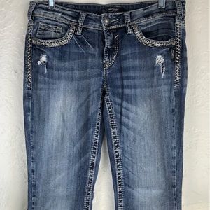 Silver Jeans Womens 29 Tuesday Boot Low Rise Distressed